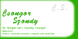 csongor szondy business card